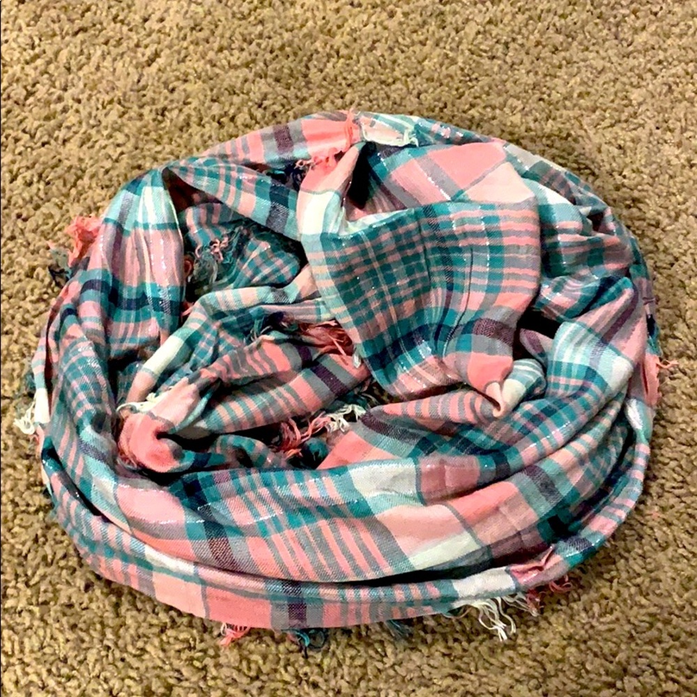 Plaid infinity scarf